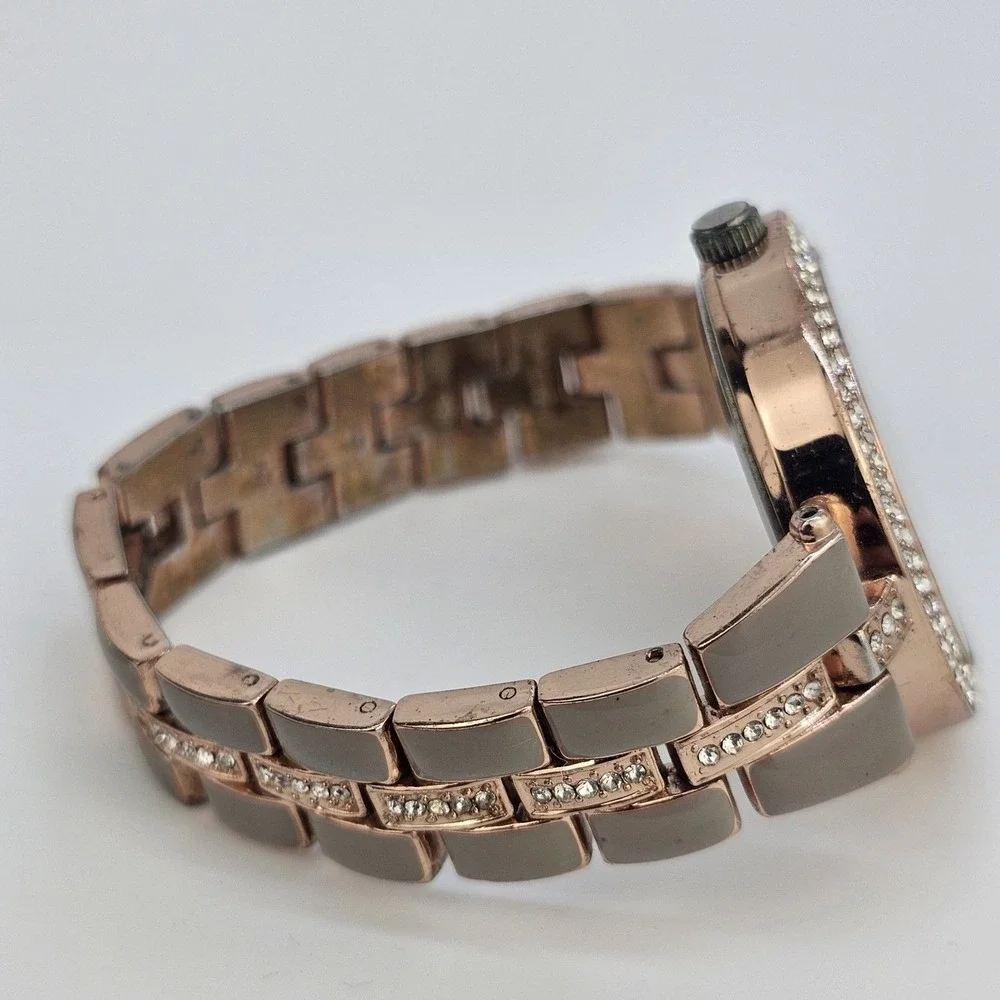 40MM Women's Watch Gray Dial Two Tone Bracelet Band 6.5